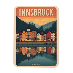 Retro travel Innsbruck Tyrol - Austrian alps gifts Magnet
