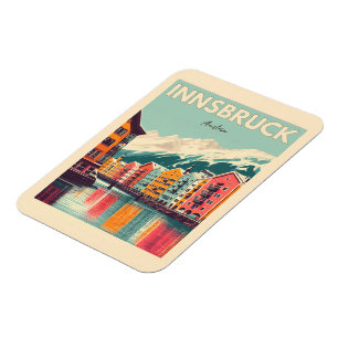 Retro travel Innsbruck Tyrol - Austrian alps gifts Magnet