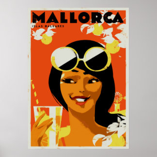 Retro Travel - Mallorca Balearic Islands Spain Poster