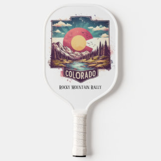 Retro Travel Map of Colorado State Pickleball Paddle