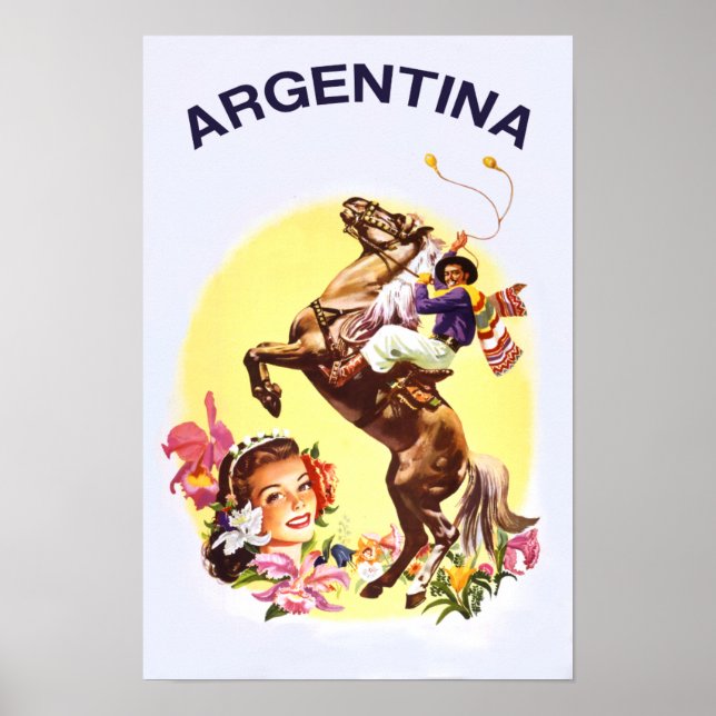 Retro travel poster for Argentina (Front)
