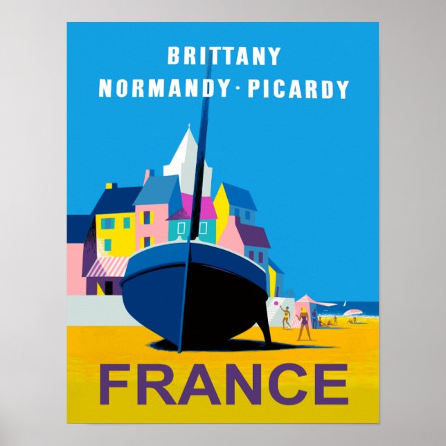 Retro Travel poster for Normandy, France (Front)