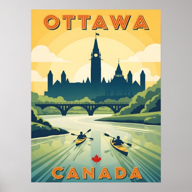 Retro travel poster of Ottawa Canada (Front)