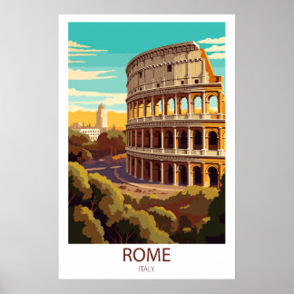Retro Travel Rome Italy Destination Wall Art