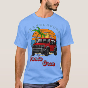 Retro Travel Surf Santa Cruz CA Cool Camper Van Vi T-Shirt