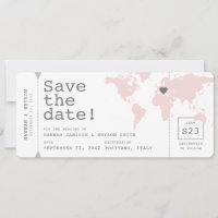 Retro Travel Theme Map Boarding Pass Ticket