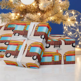 RETRO travel trailer Christmas Wrapping Paper