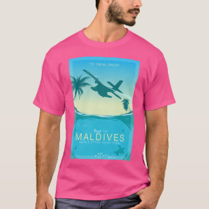 Retro Travel Visit The Maldives - Pearls Of The In T-Shirt