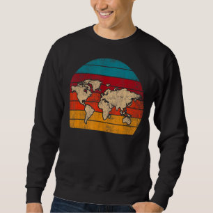 Retro Travelling Country Traveller World Map 1 Sweatshirt