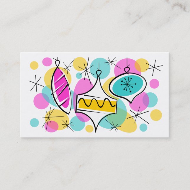 Retro Tree Baubles business card (Front)