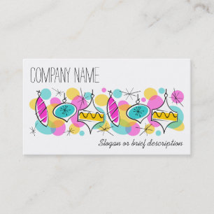 Retro Tree Baubles Line business card