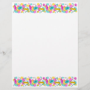 Retro Tree Baubles Line Header Footer letterhead