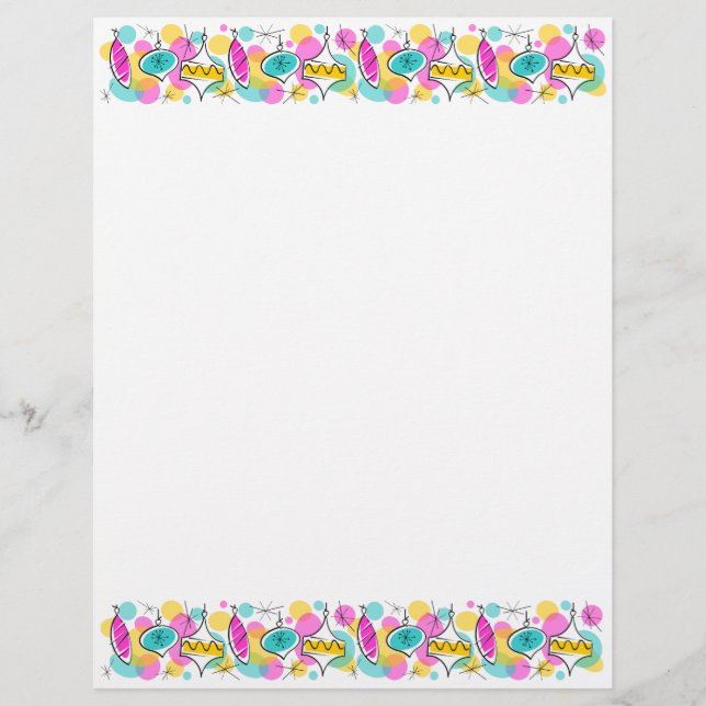 Retro Tree Baubles Line Header Footer letterhead (Front)
