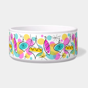 Retro Tree Baubles Line pet bowl large