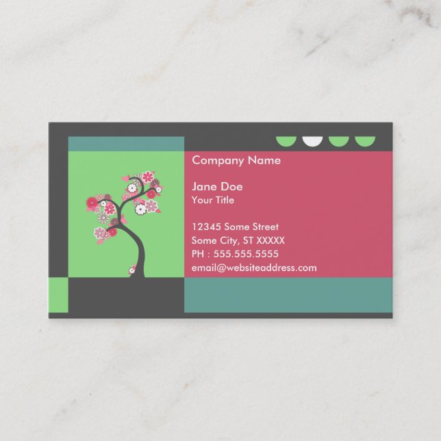 retro tree business card (Front)