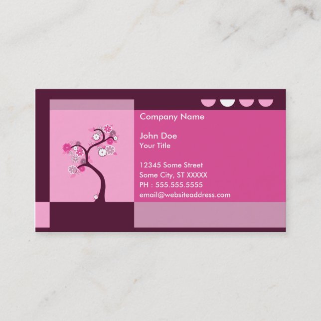 retro tree business card (Front)