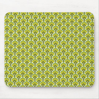 retro tree pattern - green mouse pad