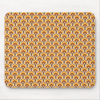 retro tree pattern - orange mouse pad