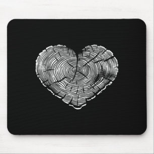 Retro Tree Trunk Heart Nature Wildlife Trees Outdo Mouse Pad