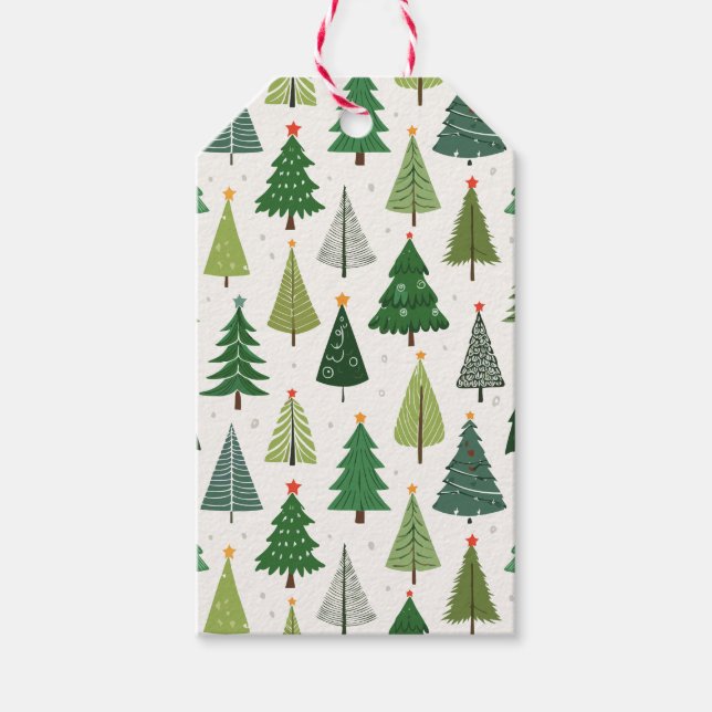 Retro Trees Gift Tags (Front)