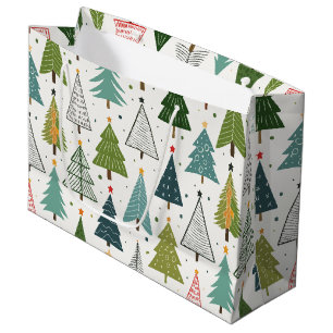 Retro Trees Large Gift Bag