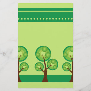Retro Trees Scrapbook Paper