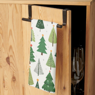 Retro Trees Tea Towel