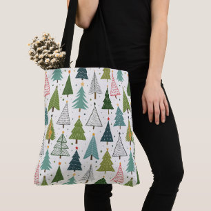 Retro Trees Tote Bag