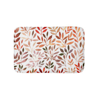 Retro trees, watercolor seamless pattern. bath mat