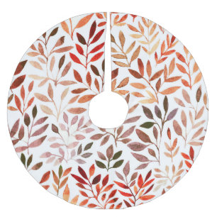 Retro trees, watercolor seamless pattern. brushed polyester tree skirt
