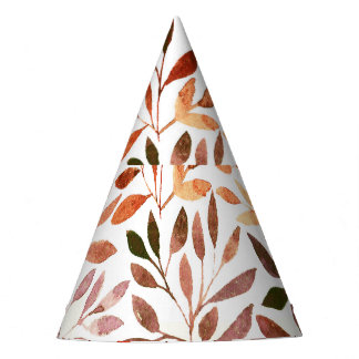 Retro trees, watercolor seamless pattern. party hat