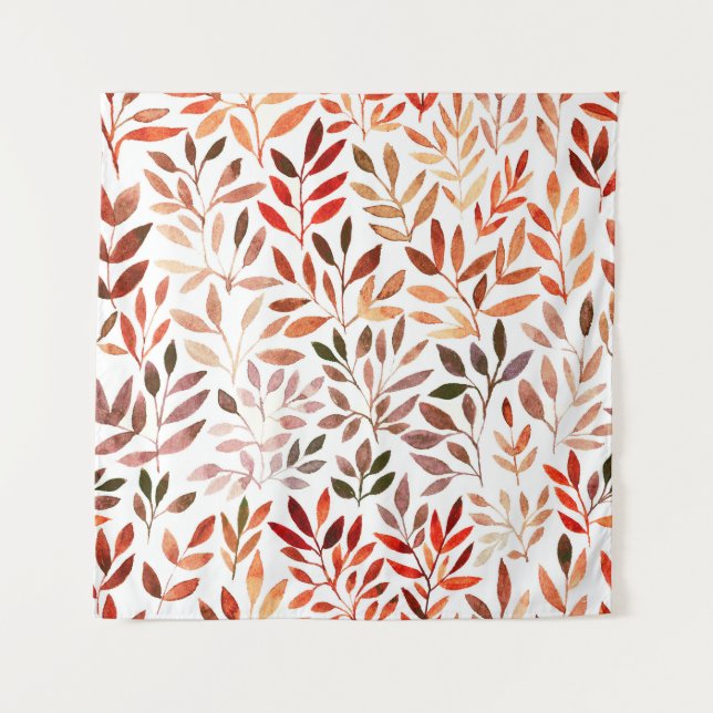 Retro trees, watercolor seamless pattern. tapestry (Front)
