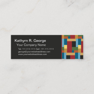 Retro Trend Geometric Elegant Colourful Mini Business Card