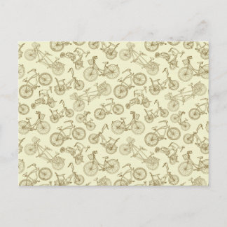 Retro Trendy Bicycle Pattern Postcard
