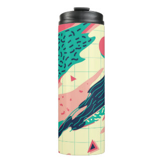 Retro Trendy Memphis Geometric Wallpaper Thermal Tumbler