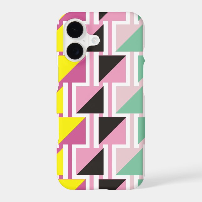 Retro triange pattern and pink, mint squares (Back)