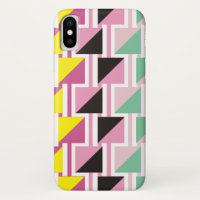 Retro triange pattern and pink, mint squares