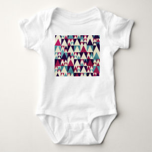 Retro Triangle Geometric Seamless Pattern Baby Bodysuit