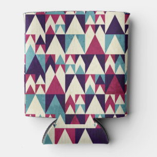 Retro Triangle Geometric Seamless Pattern Can Cooler