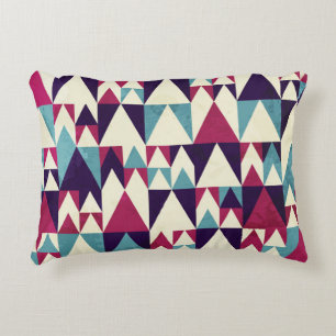 Retro Triangle Geometric Seamless Pattern Decorative Cushion