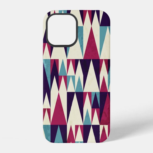 Retro Triangle Geometric Seamless Pattern iPhone Case (Back)