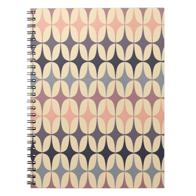 Retro Triangles Abstract Geometric Pattern Notebook (Front)