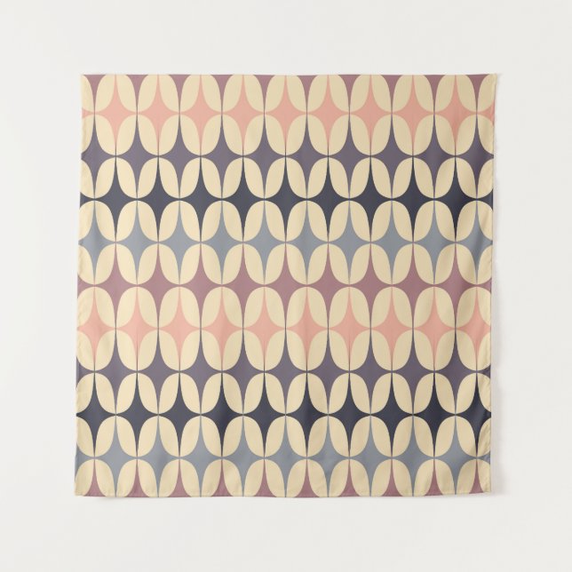 Retro Triangles Abstract Geometric Pattern Tapestry (Front)