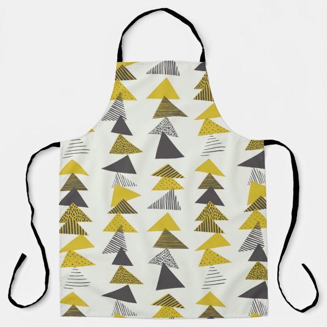 Retro Triangles: Varied Seamless Pattern. Apron (Front)