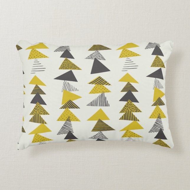 Retro Triangles: Varied Seamless Pattern. Decorative Cushion (Front)