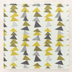 Retro Triangles: Varied Seamless Pattern. Glass Coaster