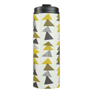 Retro Triangles: Varied Seamless Pattern. Thermal Tumbler