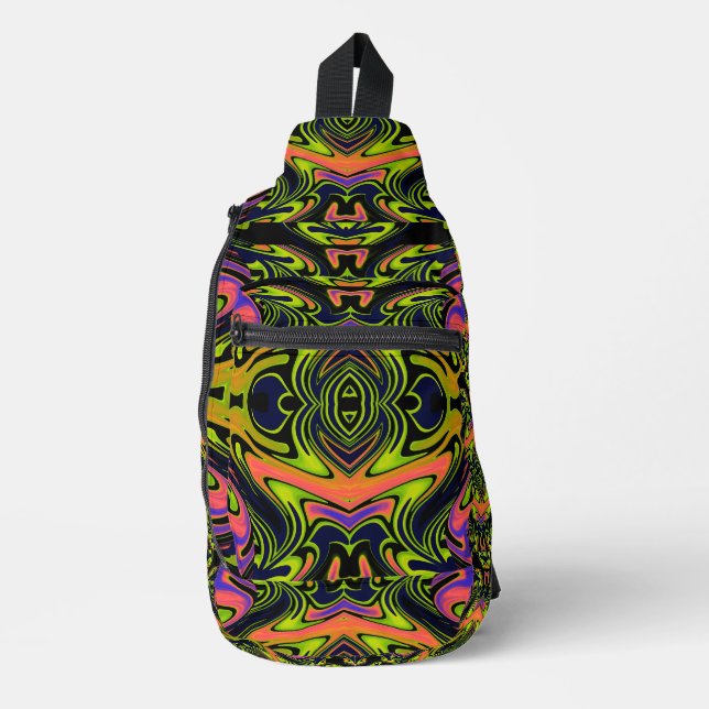 Retro Tribe Carnival Prism Pink Sling Bag (Front)