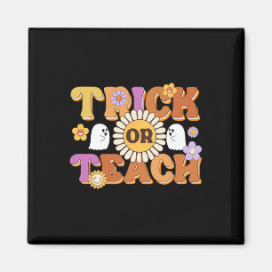 Retro Trick Or Teach Ghost Teacher Halloween Costu Magnet