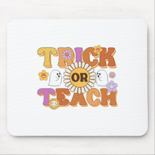 Retro Trick Or Teach Ghost Teacher Halloween Costu Mouse Pad